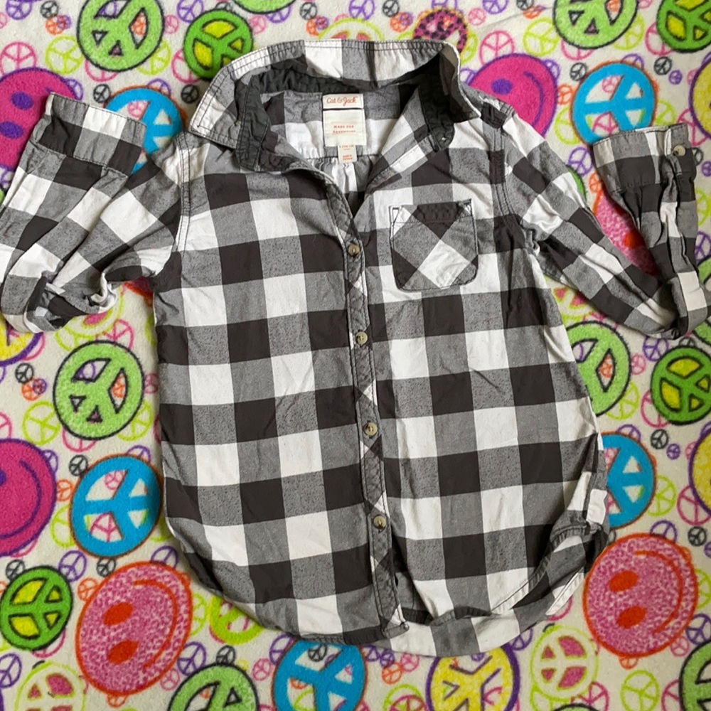 Cat & Jack button down checkered top